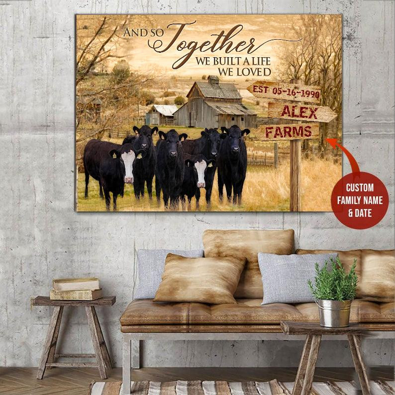 Angus Cow Personalized Painting Art Farms Animal Gift Idea Framed Prints, Canvas Paintings Wrapped Canvas 8x10