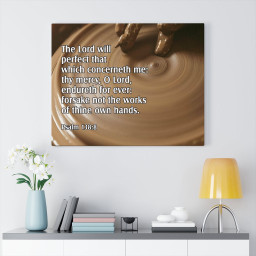 Scripture Canvas The Lord Will Perfect Psalm 138:8 Christian Bible Verse Meaningful Framed Prints, Canvas Paintings Framed Matte Canvas 16x24