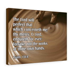Scripture Canvas The Lord Will Perfect Psalm 138:8 Christian Bible Verse Meaningful Framed Prints, Canvas Paintings Framed Matte Canvas 8x10