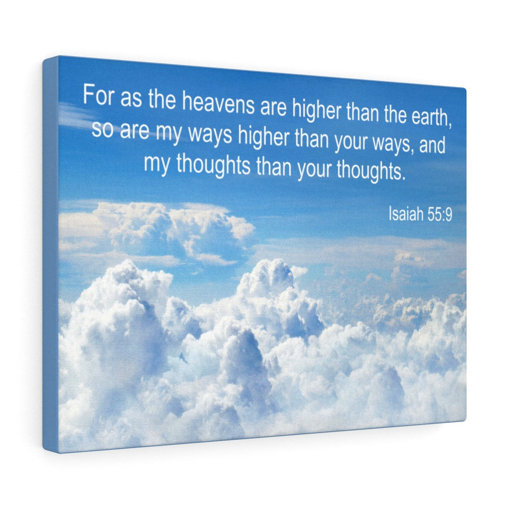 Scripture Canvas Heavens are Higher Isaiah 55:9 Christian Bible Verse Meaningful Framed Prints, Canvas Paintings Wrapped Canvas 8x10