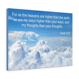 Scripture Canvas Heavens are Higher Isaiah 55:9 Christian Bible Verse Meaningful Framed Prints, Canvas Paintings Framed Matte Canvas 16x24