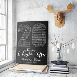 20Th Anniversary Gift Wall Art, Custom 20Th Anniversary Sign Framed Prints, Canvas Paintings Framed Matte Canvas 8x10