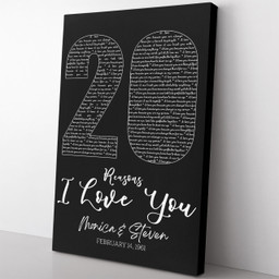 20Th Anniversary Gift Wall Art, Custom 20Th Anniversary Sign Framed Prints, Canvas Paintings Framed Matte Canvas 12x16