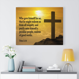 Scripture Canvas Peculiar People Titus 2:14Christian Bible Verse Meaningful Framed Prints, Canvas Paintings Framed Matte Canvas 32x48