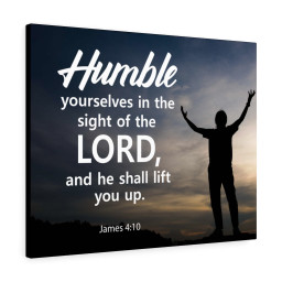 Scripture Canvas Humble Yourselves in The Lord James 4:10 Christian Bible Verse Meaningful Framed Prints, Canvas Paintings Framed Matte Canvas 20x30
