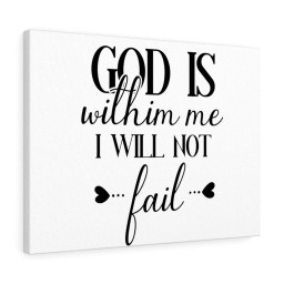Scripture Canvas God Is Within Me I Will Not Fail Christian Meaningful Framed Prints, Canvas Paintings Framed Matte Canvas 16x24
