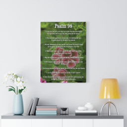 Scripture Canvas Joyful Noise Of Salvation Psalm 98 Christian Meaningful Framed Prints, Canvas Paintings Framed Matte Canvas 16x24