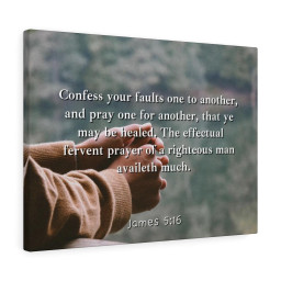 Scripture Canvas Pray One Another James 5:16 Christian Bible Verse Meaningful Framed Prints, Canvas Paintings Framed Matte Canvas 20x30