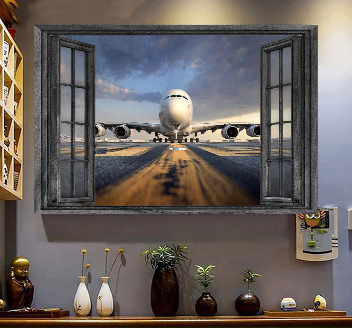 Pilot 3D Window View Canvas Painting Art Print Gift Idea For Your Friend Framed Prints, Canvas Paintings Wrapped Canvas 8x10