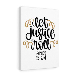 Scripture Canvas Let Justice Roll Amos 5:24 Christian Bible Verse Meaningful Framed Prints, Canvas Paintings Framed Matte Canvas 24x36