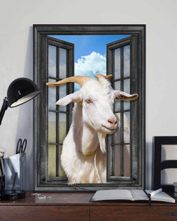 Cashmere Goat 3D Window View Canvas Painting Prints Cattle Lover Framed Prints, Canvas Paintings Wrapped Canvas 8x10