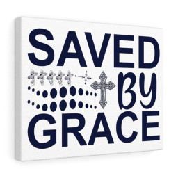 Scripture Canvas Saved By Grace Christian Meaningful Framed Prints, Canvas Paintings Framed Matte Canvas 8x10