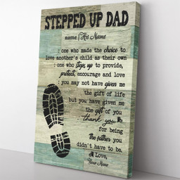 Bonus Dad Definition For Step Father'S Day, Steps Up To Provide Encourage And Love Step Dad Framed Prints, Canvas Paintings Wrapped Canvas 12x16