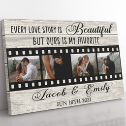 Personalized Canvas Painting, Canvas Hanging Gift For Husband, Every Love Story Is Beautiful Our Is My Favorite Framed Prints, Canvas Paintings Framed Matte Canvas 8x10