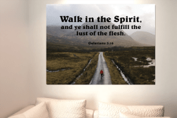 Scripture Canvas Walk in The Spirit Galatians 5:16 Christian Bible Verse Meaningful Framed Prints, Canvas Paintings Framed Matte Canvas 16x24