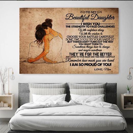 To My Beautiful Daughter I Wish You The Strength To Face Challenges With Confidence Matte Gallery Canvas Painting, Canvas Hanging Gift Idea Framed Prints, Canvas Paintings Wrapped Canvas 8x10