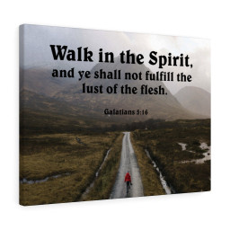 Scripture Canvas Walk in The Spirit Galatians 5:16 Christian Bible Verse Meaningful Framed Prints, Canvas Paintings Framed Matte Canvas 12x16