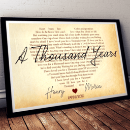 Vhh Couple Valentine A Thousand Years Personalized Canvas Landscape Framed Matte Canvas 8x10