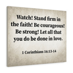 Watch! Stand Firm 1 Corinthians 16:13-14 Christian Dad Canvas Framed Matte Canvas 20x30