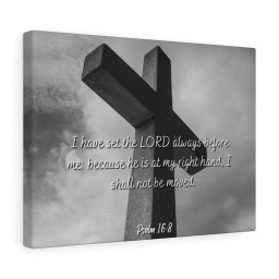 Scripture Canvas Lord Always Before Me Psalms 16:8 Christian Bible Verse Meaningful Framed Prints, Canvas Paintings Framed Matte Canvas 8x10