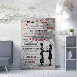 Gift From Daughter To Mother, Love A Girl More Than Her Mom Framed Prints, Canvas Paintings Framed Matte Canvas 16x24