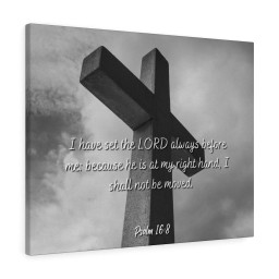 Scripture Canvas Lord Always Before Me Psalms 16:8 Christian Bible Verse Meaningful Framed Prints, Canvas Paintings Framed Matte Canvas 16x24