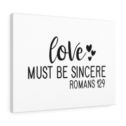 Scripture Canvas Sincere Romans 12:9 Christian Bible Verse Meaningful Framed Prints, Canvas Paintings Framed Matte Canvas 32x48
