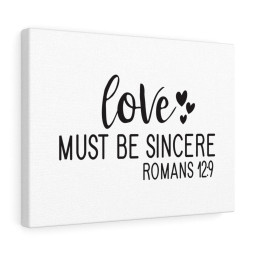 Scripture Canvas Sincere Romans 12:9 Christian Bible Verse Meaningful Framed Prints, Canvas Paintings Framed Matte Canvas 20x30