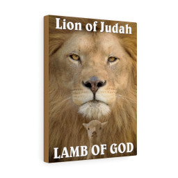 Scripture Canvas Lion of Judah Lamb of God Christian Bible Verse Meaningful Framed Prints, Canvas Paintings Framed Matte Canvas 16x24