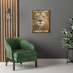 Scripture Canvas Lion of Judah Lamb of God Christian Bible Verse Meaningful Framed Prints, Canvas Paintings Framed Matte Canvas 32x48