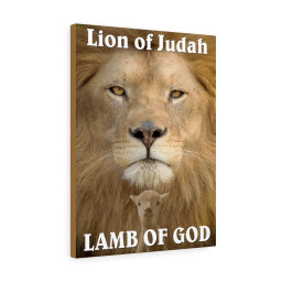 Scripture Canvas Lion of Judah Lamb of God Christian Bible Verse Meaningful Framed Prints, Canvas Paintings Framed Matte Canvas 8x10