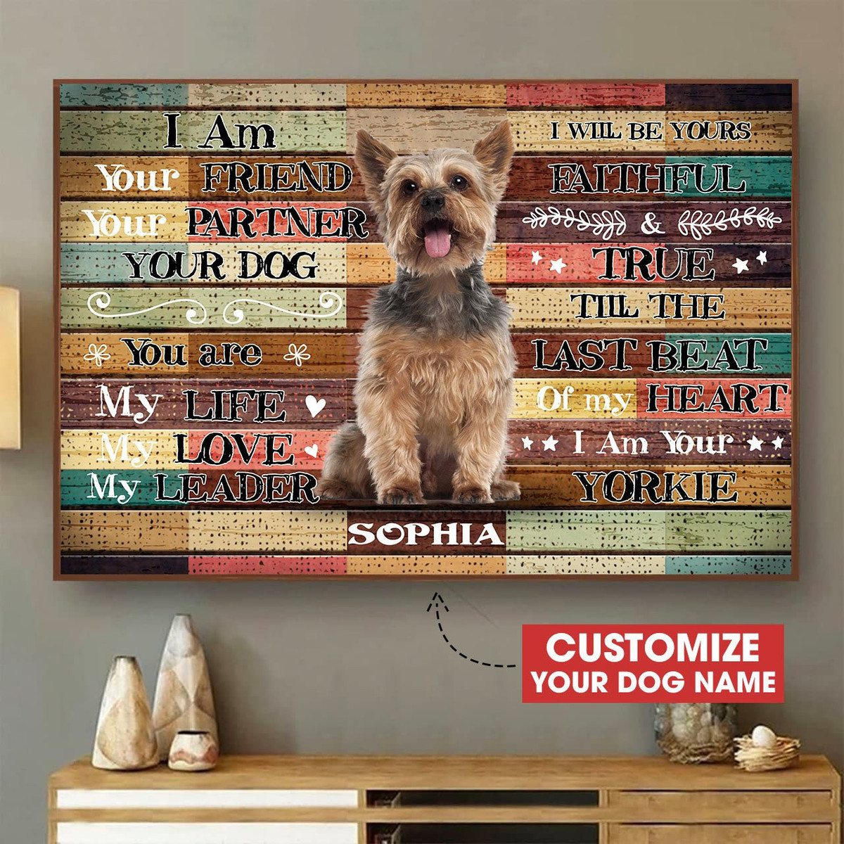 Yorkshire Terrieraeticon Personalized Canvas Painting Art 3D Dogs Lover Gift Idea Gift Birthday Mothers Day Framed Prints, Canvas Paintings Wrapped Canvas 8x10
