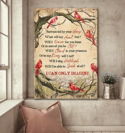 Red Cardinal Oldest Tree Rainy Day I Can Only Imagine Matte Gallery Canvas Painting, Canvas Hanging Gift Idea Framed Prints, Canvas Paintings Wrapped Canvas 8x10
