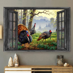 Turkey 3D Window View Painting Art Opend Window Gift For Farm Animals Lover Framed Prints, Canvas Paintings Wrapped Canvas 8x10