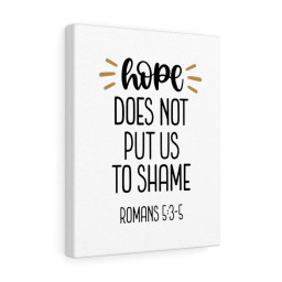 Scripture Canvas Hope Romans 5:3-5 Christian Bible Verse Meaningful Framed Prints, Canvas Paintings Framed Matte Canvas 8x10