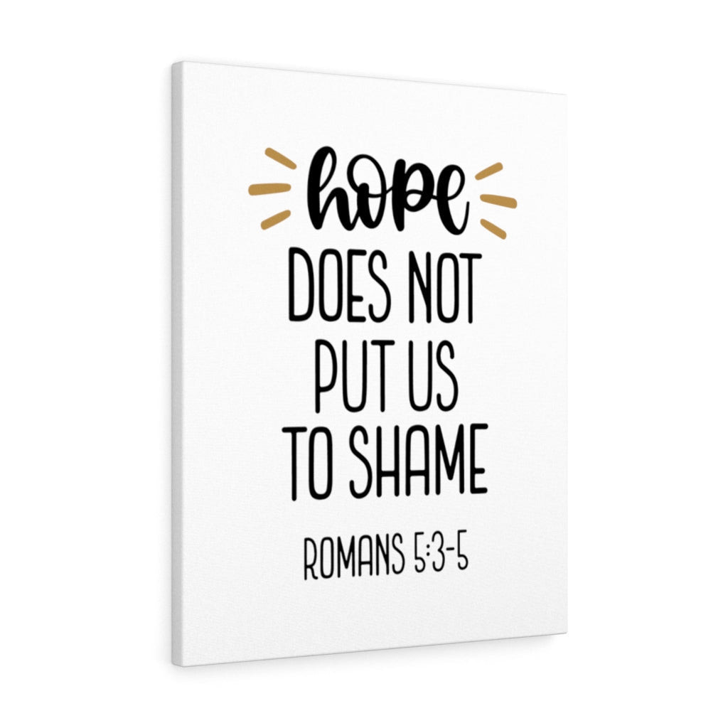 Scripture Canvas Hope Romans 5:3-5 Christian Bible Verse Meaningful Framed Prints, Canvas Paintings Wrapped Canvas 8x10