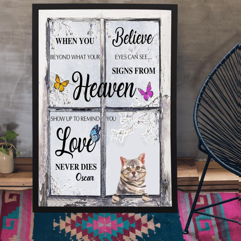 Cat Lovers Love Never Dies Personalized Framed Prints, Canvas Paintings Wrapped Canvas 8x10