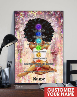 Melanin Woman Meditate Personalized Painting Art Gift Idea Framed Prints, Canvas Paintings Wrapped Canvas 8x10