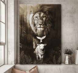 Lion Of Judah Lamb Of God Dove Matte Gallery Canvas Painting, Canvas Hanging Gift Idea Framed Prints, Canvas Paintings Wrapped Canvas 8x10