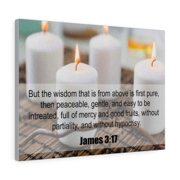 Scripture Canvas Without Hypocrisy James 3:17 Christian Bible Verse Meaningful Framed Prints, Canvas Paintings Framed Matte Canvas 24x36