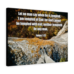 Scripture Canvas God Cannot Be Tempted James 1:13 Christian Bible Verse Meaningful Framed Prints, Canvas Paintings Framed Matte Canvas 24x36