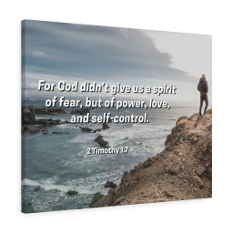 Scripture Canvas Sound Mind 2 Timothy 1:7 Christian Bible Verse Meaningful Framed Prints, Canvas Paintings Framed Matte Canvas 16x24