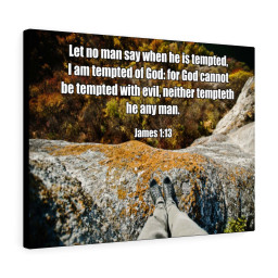 Scripture Canvas God Cannot Be Tempted James 1:13 Christian Bible Verse Meaningful Framed Prints, Canvas Paintings Framed Matte Canvas 20x30