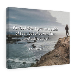 Scripture Canvas Sound Mind 2 Timothy 1:7 Christian Bible Verse Meaningful Framed Prints, Canvas Paintings Wrapped Canvas 8x10