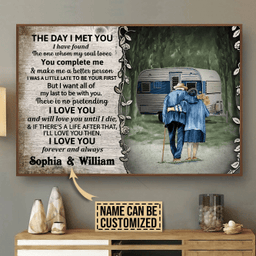 Couple Canvas Painting Art The Day I Met You Custom Name Personalized Gift For Your Love Framed Prints, Canvas Paintings Framed Matte Canvas 8x10