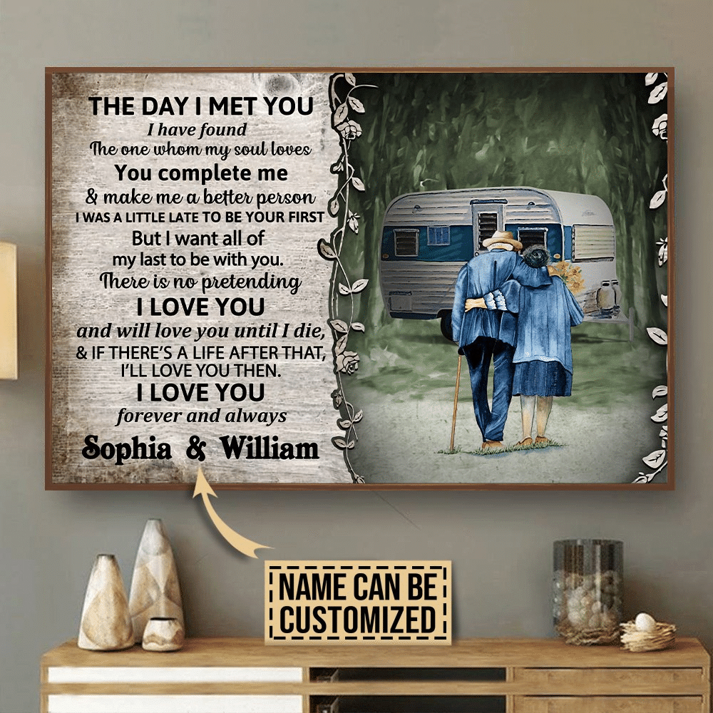 Couple Canvas Painting Art The Day I Met You Custom Name Personalized Gift For Your Love Framed Prints, Canvas Paintings Wrapped Canvas 8x10
