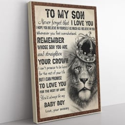 Custom Lion Gift For Son, Whenever You Feel Overwhelmed Remember Whose Son Framed Prints, Canvas Paintings Wrapped Canvas 8x10