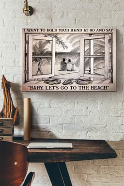 Vintage 3D Window View Gift Idea Gay Couple Go To The Beach Decor Framed Prints, Canvas Paintings Framed Matte Canvas 8x10