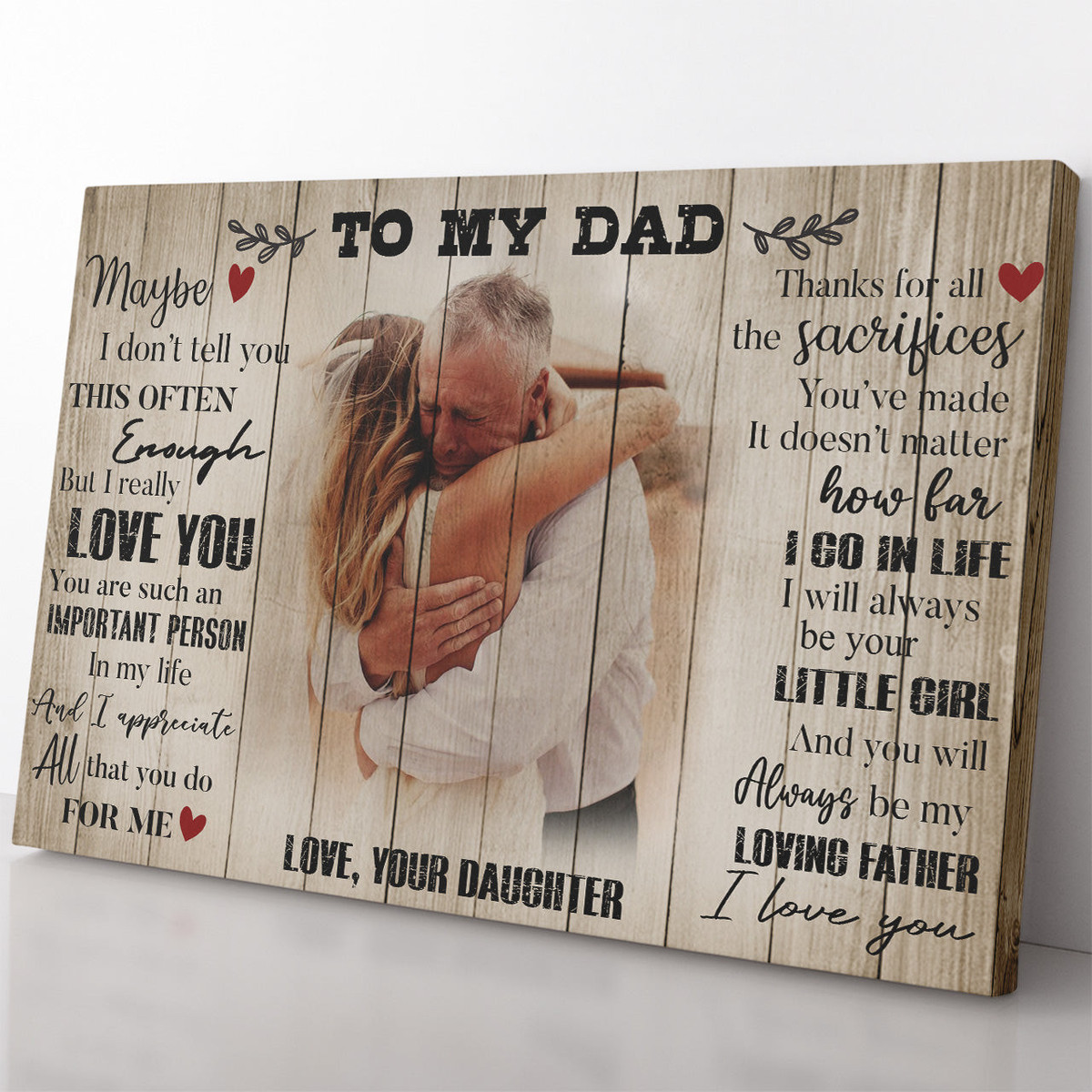 Custom Gift For Dad, I Appreciate All That You Do For Me Dad Framed Prints, Canvas Paintings Wrapped Canvas 8x10