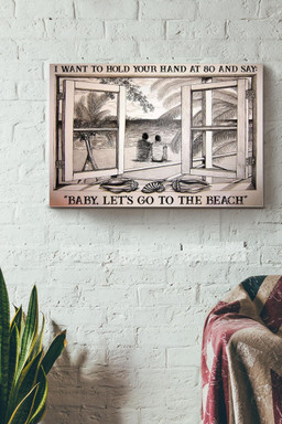 Vintage 3D Window View Gift Idea Gay Couple Go To The Beach Decor Framed Prints, Canvas Paintings Framed Matte Canvas 12x16